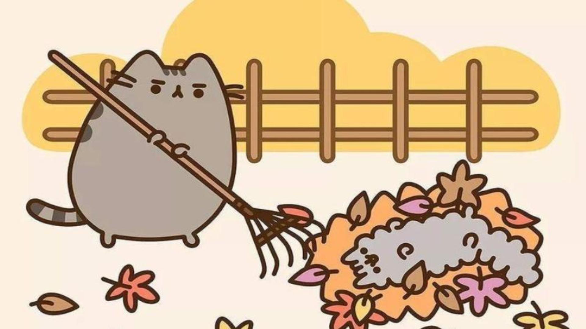Hình nền mèo Pusheen đáng yêu cho máy tính 