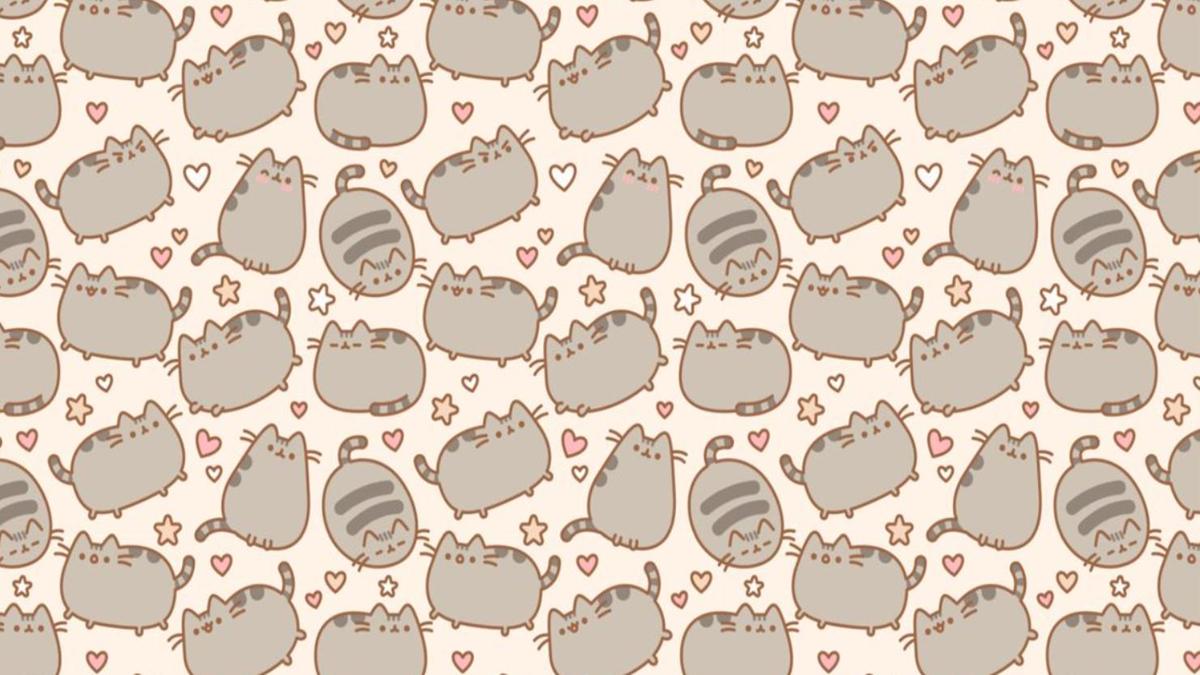 Ảnh mèo Pusheen làm hình nền laptop đáng yêu