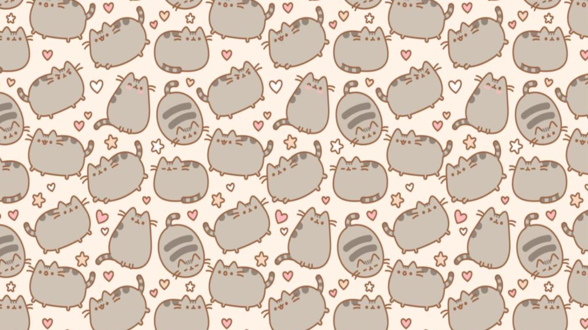 Hình nền mèo Pusheen đáng yêu cho máy tính 