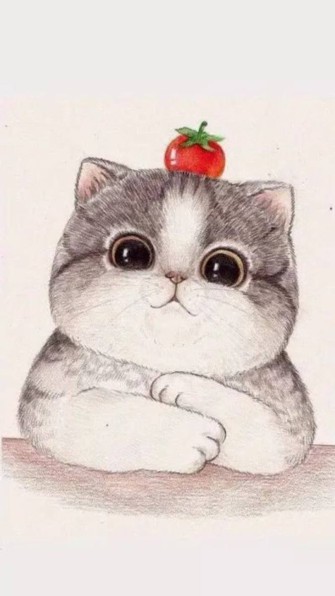 Hình nền mèo chibi, anime cho điện thoại