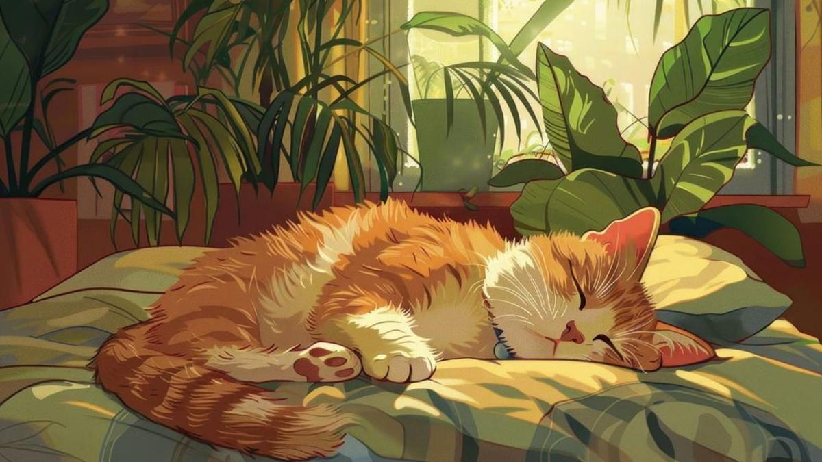 Hình nền mèo anime cho máy tính 