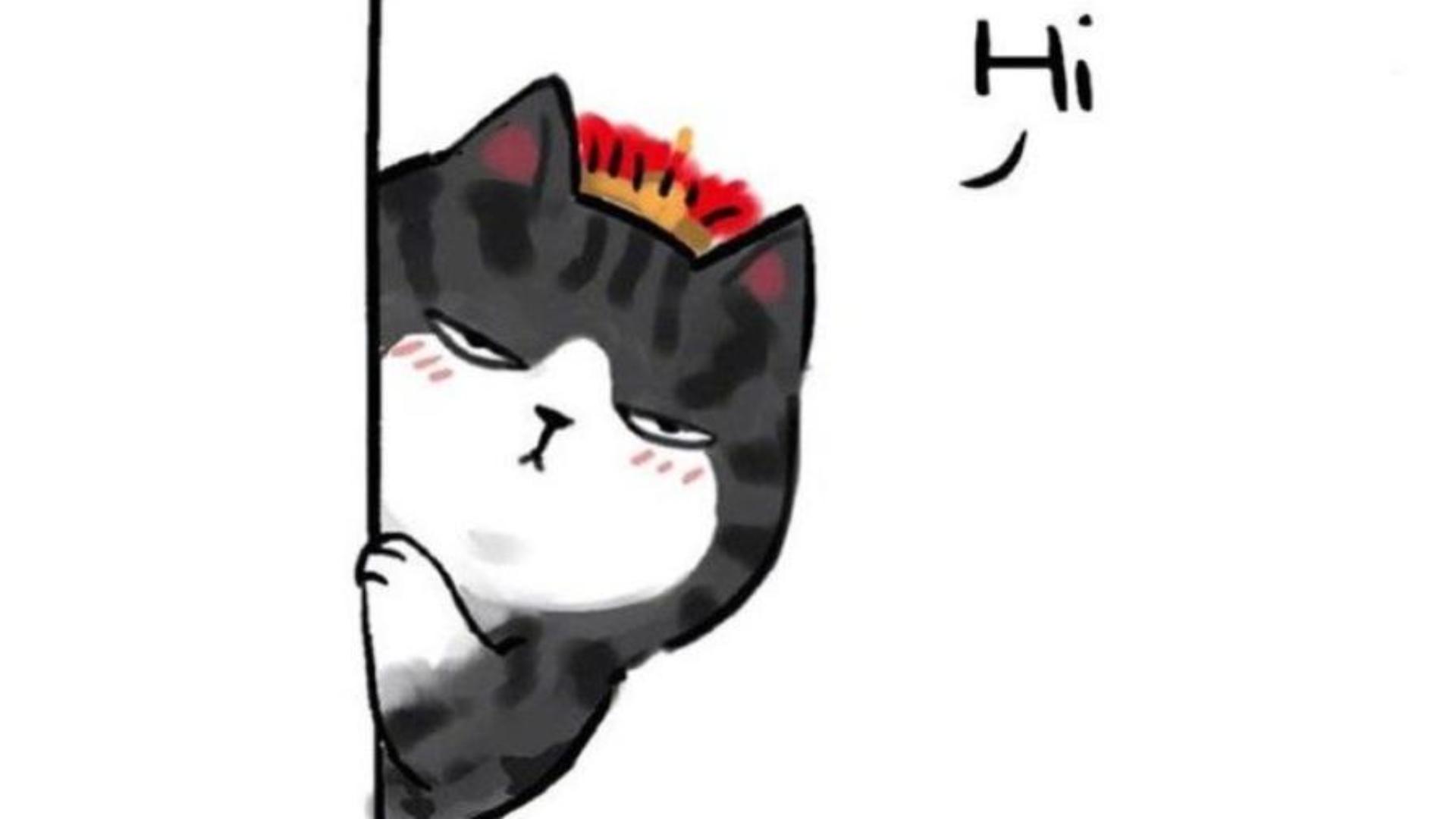 Hình nền con mèo chibi cho máy tính đáng yêu 
