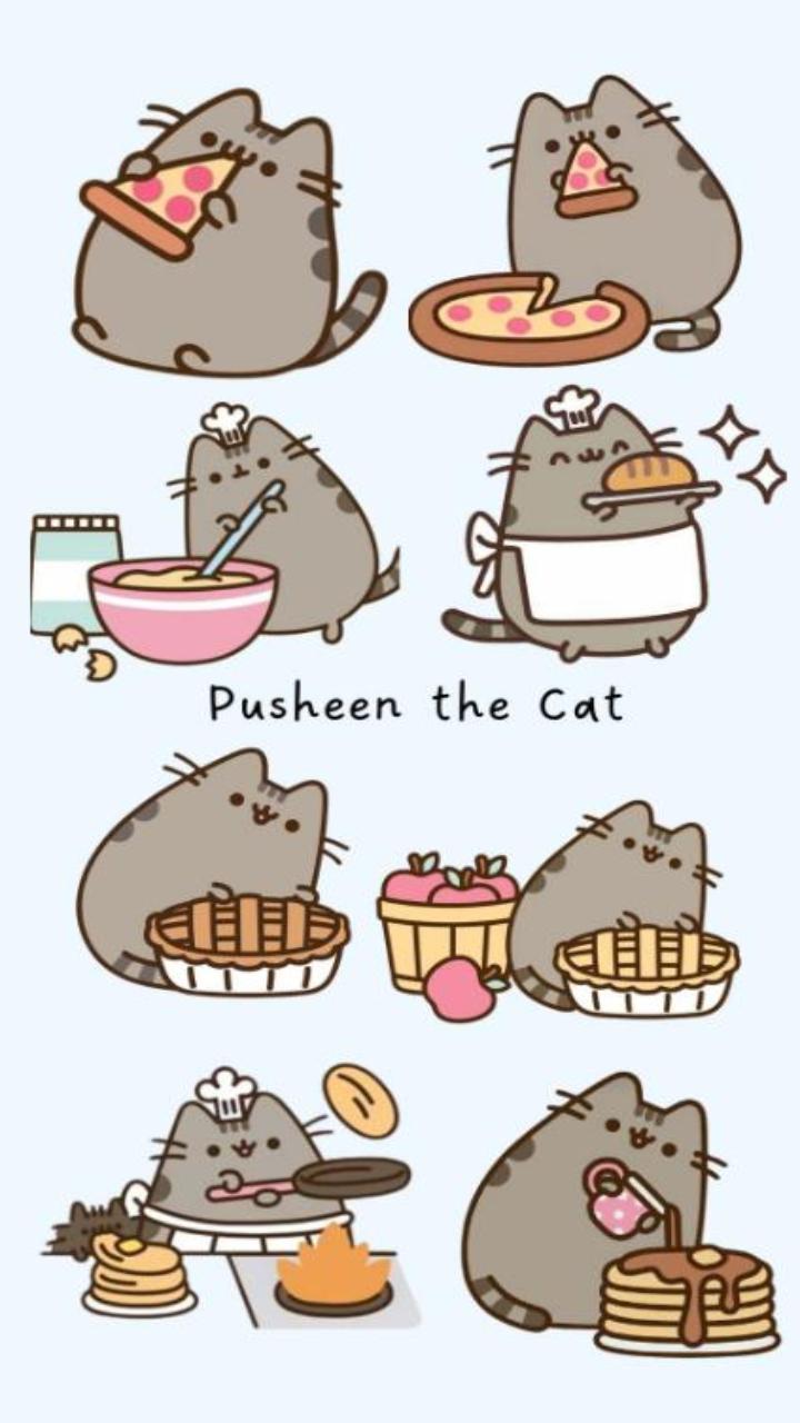 Mèo Pusheen hình nền điện thoại cute 