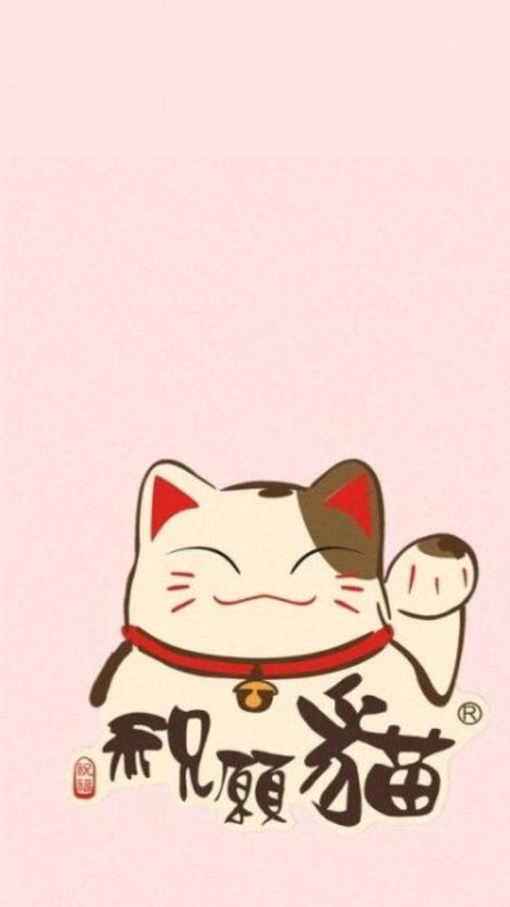 Hình nền mèo thần tài chibi cute cho điện thoại 