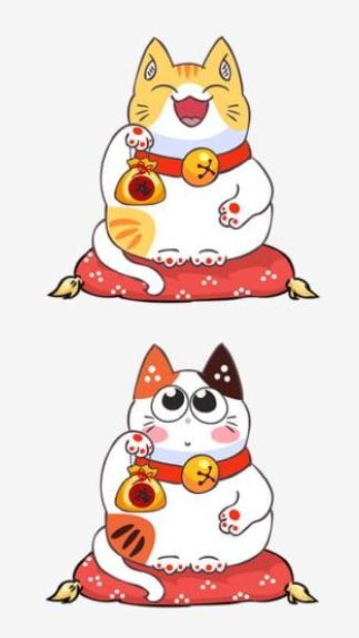Hình nền mèo thần tài chibi cute cho điện thoại 