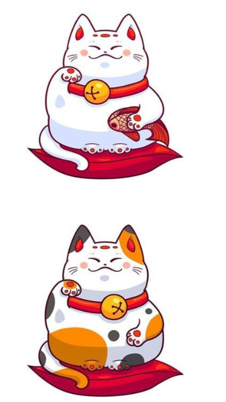 Hình nền mèo thần tài chibi cute cho điện thoại 