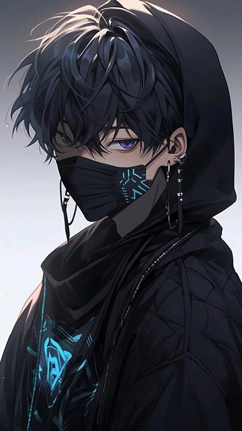 Ảnh anime nam ngầu 3D đeo khẩu trang