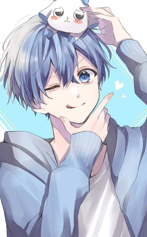 Anime cute nam nháy mắt làm ảnh nền