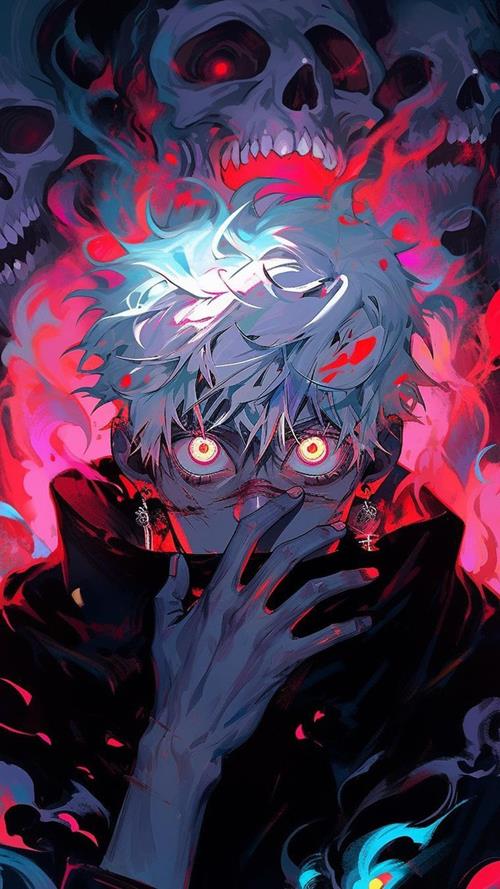 Hình nền anime ác quỷ nam ngầu tóc bạch kim