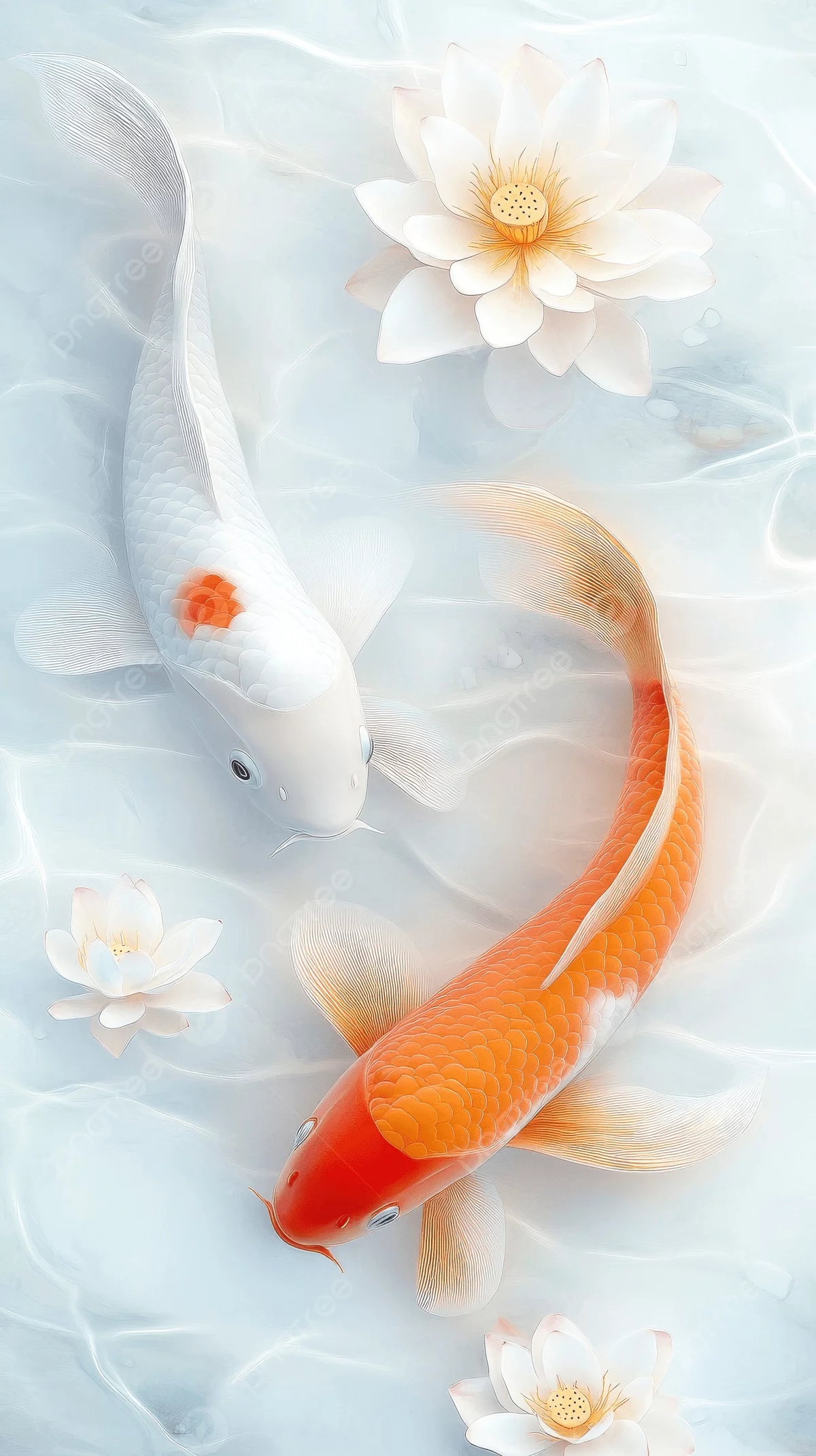 Hình nền 3D cá Koi – hiệu ứng chân thực
